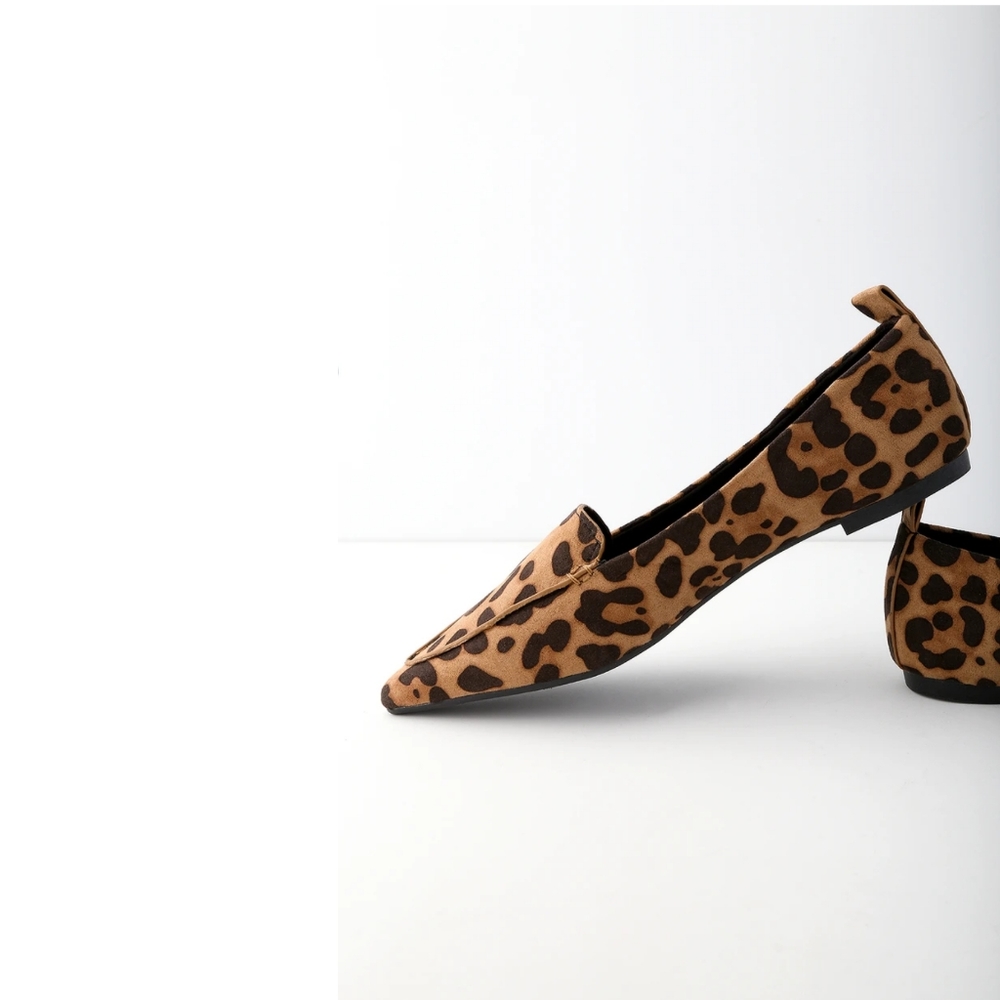 NEW Lulu's Emmy Camel OR Leopard Suede Loafers - Picture 8 of 14